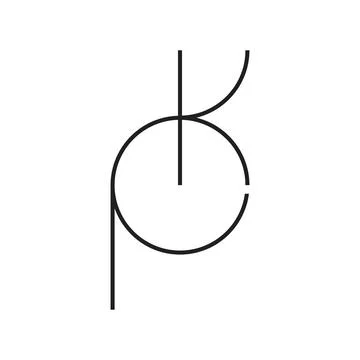 Pk initial letter vector logo Illustrazione stock