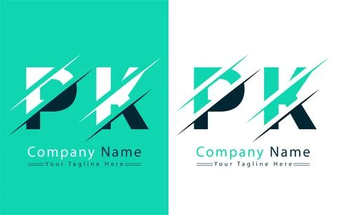 PK Letter Logo Vector Design Template Elements Stock Illustration