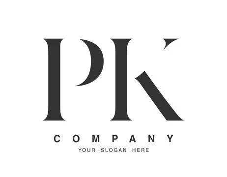 PK logo design. Initial letter p and k serif font style. Creative classic c.. Stock Illustration