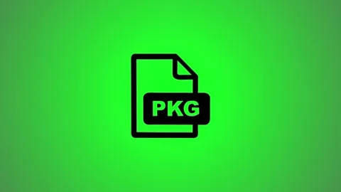Pkg file format icon animation on green background with sleek motion graphi.. Stock Footage 346491385