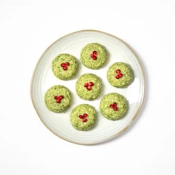 Pkhali with beans on a white background. Stock Photos