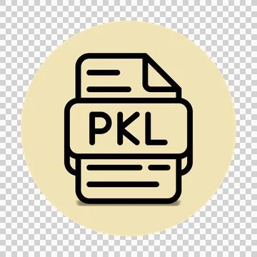 Pkl file type icon. files and document format extension.  库存插图