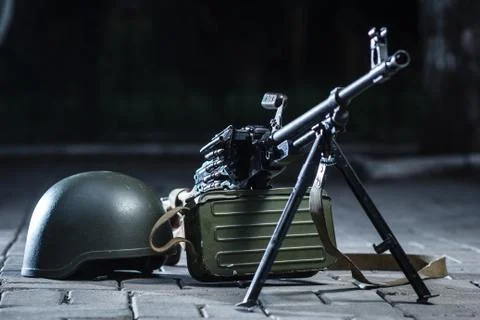 PKM on the ground Stock Photos