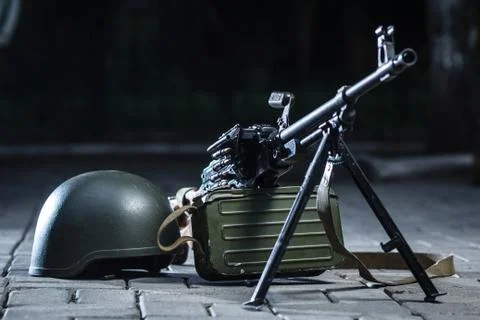 PKM on the ground Stock Photos