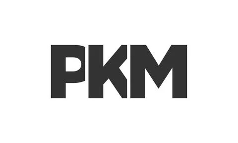 PKM logo design template with strong and modern bold text. Initial based ve.. 스톡 일러스트