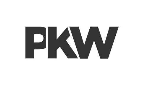 PKW logo design template with strong and modern bold text. Initial based ve.. Stock Illustration