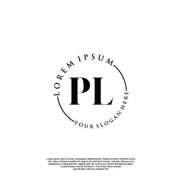 PL Initial handwriting logo design Stock Illustration