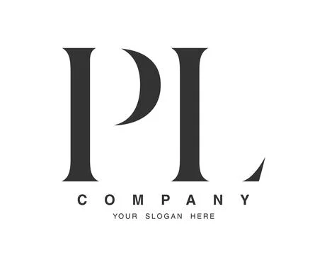 PL logo design. Initial letter p and l serif font style. Creative classic c.. Stock Illustration