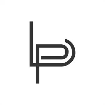 PL, LP initials line art geometric company logo Illustrazione stock