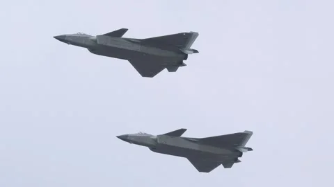 PLA Air Force, J-20 stealth fighters at Airshow China 2024 Stock Footage 293991049