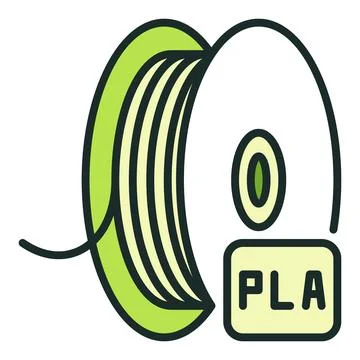 PLA Filament for 3D printer vector colored icon or sign Illustrazione stock