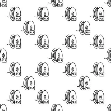 PLA Filament vector Additive Manufacturing Technology seamless pattern in o.. Illustrazione stock