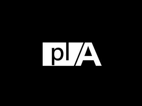 PLA Logo and Graphics design vector art, Icons isolated on black background Illustrazione stock