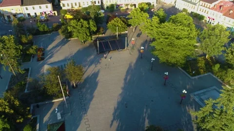 Plac Wolnosci Centrum Biala Podlaska Aerial View Poland Stock Footage 241232725