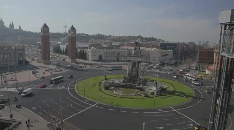 Plaça de Espanya, Barcelona Stock Footage 48308424