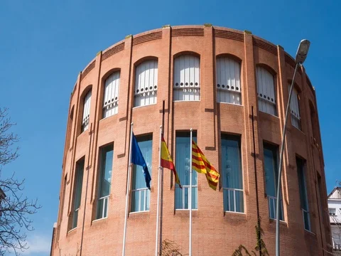 Plaça de la constitucio Girona hyperlapse Stock Footage 75944401