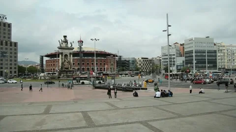 Placa Espanya, Barcelona Stock Footage