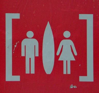 Placa señal surfistas - Surfers sign plaque Stock Photos
