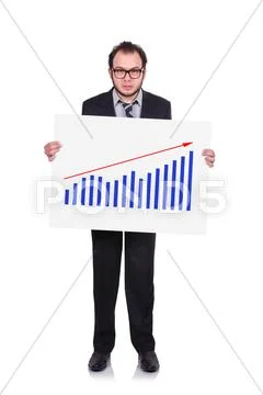 Placard with chart of profits Stock Photos
