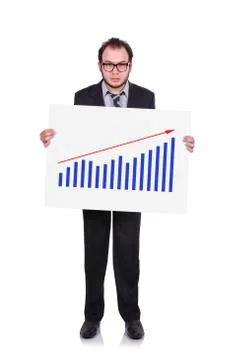 Placard with chart of profits Stock-Fotos