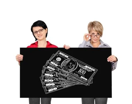 Placard with dollars Stock-Fotos