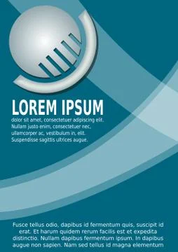 Placard, flyer, leaflet template with circle abstract silver 3d logotype and Stock Illustration