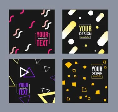 Placard, Poster or Flyer Template Set. Vector Illustrazione stock