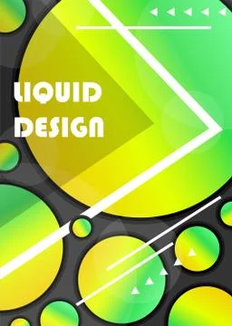 Placards with abstract liquid gradient shapes. Liquid color background design Stock Illustration