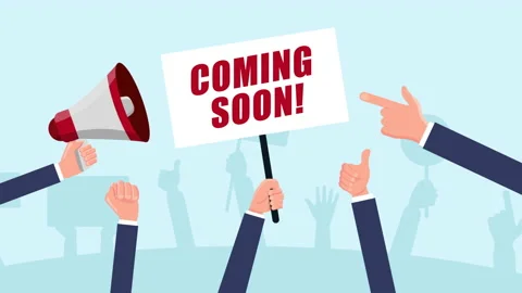 Placards with coming soon text Stock Footage 174546192
