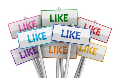 Like placards concept  3d illustration Stock Illustration