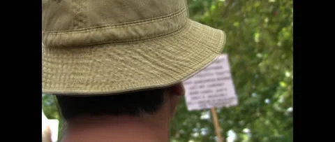 Placards in Huge Crowd Marching for Gaza on August 9 2014 London UK Stock Footage 144294037