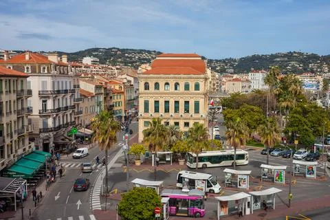 Place Bernard Cornut-Gentille Square In Cannes Stock Photos