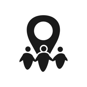 Place Commitment Teamwork Together Black Logo Illustrazione stock