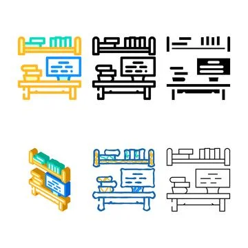 Place concepts to study color icon vector Illustrazione stock