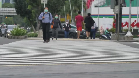 A place to cross the road. Vídeo Stock 200982200