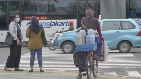 A place to cross the road. Vídeo Stock 200982250
