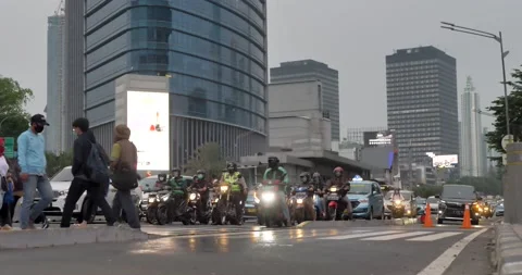 A place to cross the road. Vídeo Stock 200987558