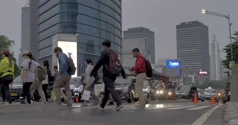 A place to cross the road. Video stock 200987564