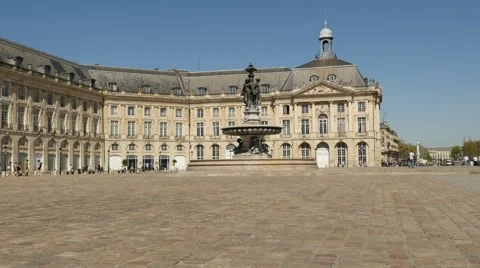 Place de la Bourse and the "Trois Grâces" fountain Stock Footage 68709257
