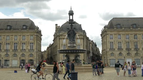 Place De La Bourse - Bordeaux France - HD 4k+ Stock Footage 41738393
