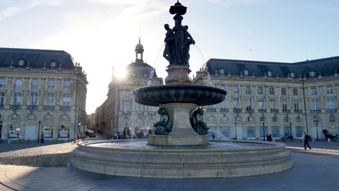 Place de la bourse, Bordeaux, Gironde, France. October 2018. Stock Footage 99714654