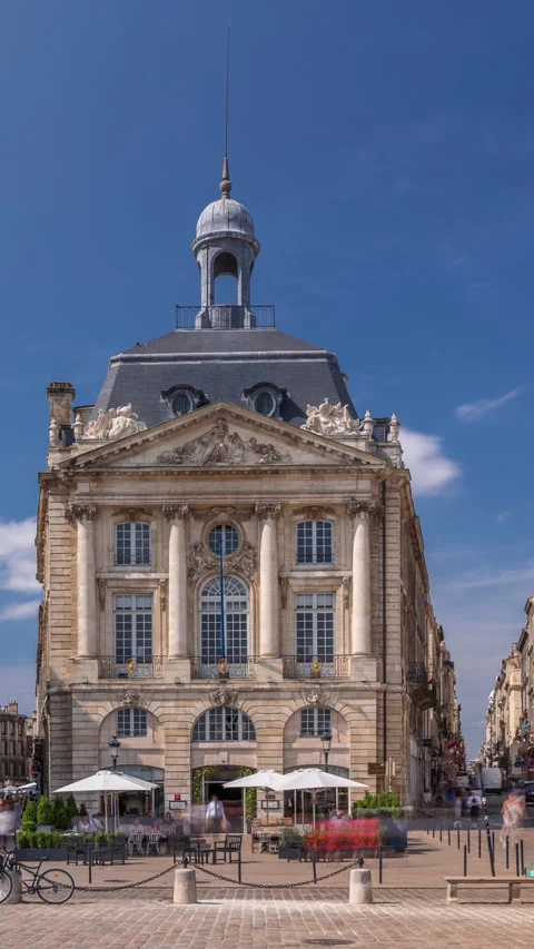 Place de la Bourse timelapse hyperlapse in Bordeaux, France Stock Footage 321893613