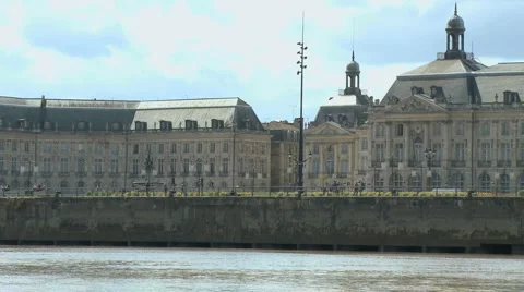 Place de la Bourse vue du fleuve 1 Stock Footage 3412892
