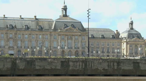 Place de la Bourse vue du fleuve 2 Stock Footage 3426049