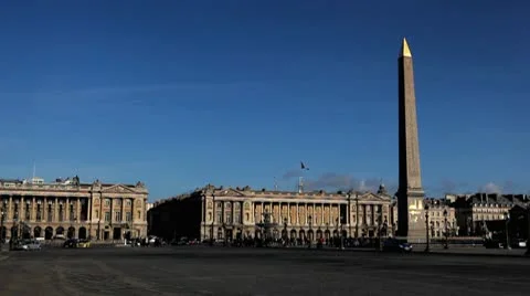 Place de la Concorde, Egyptian Obelisk, Ferris Wheel in Paris, France Stock Footage 10680719