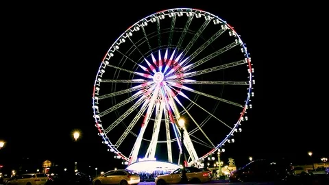 Place de la Concorde with the great ferris wheel. Stock Footage 107091106