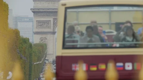 At Place de la Concorde looking down the The Avenue des Champs-Élysées Stock Footage 95211270