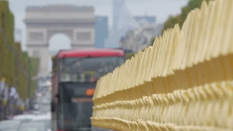 At Place de la Concorde looking down the The Avenue des Champs-Élysées Stock Footage 95211481