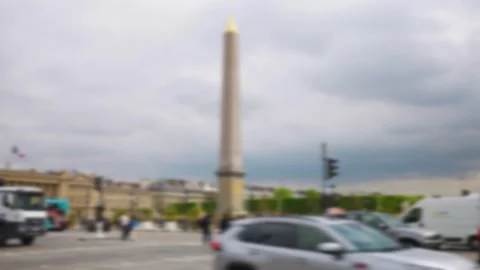Place de la Concorde square with views of the Obelisque de Louxor. Stock-Footage 310833671