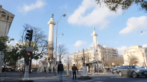 Place de la Nation in Paris, France Stockbeeldmateriaal 100071653